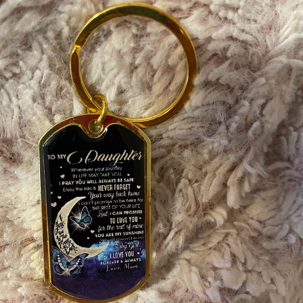Gold Keychain with Inspirational Message